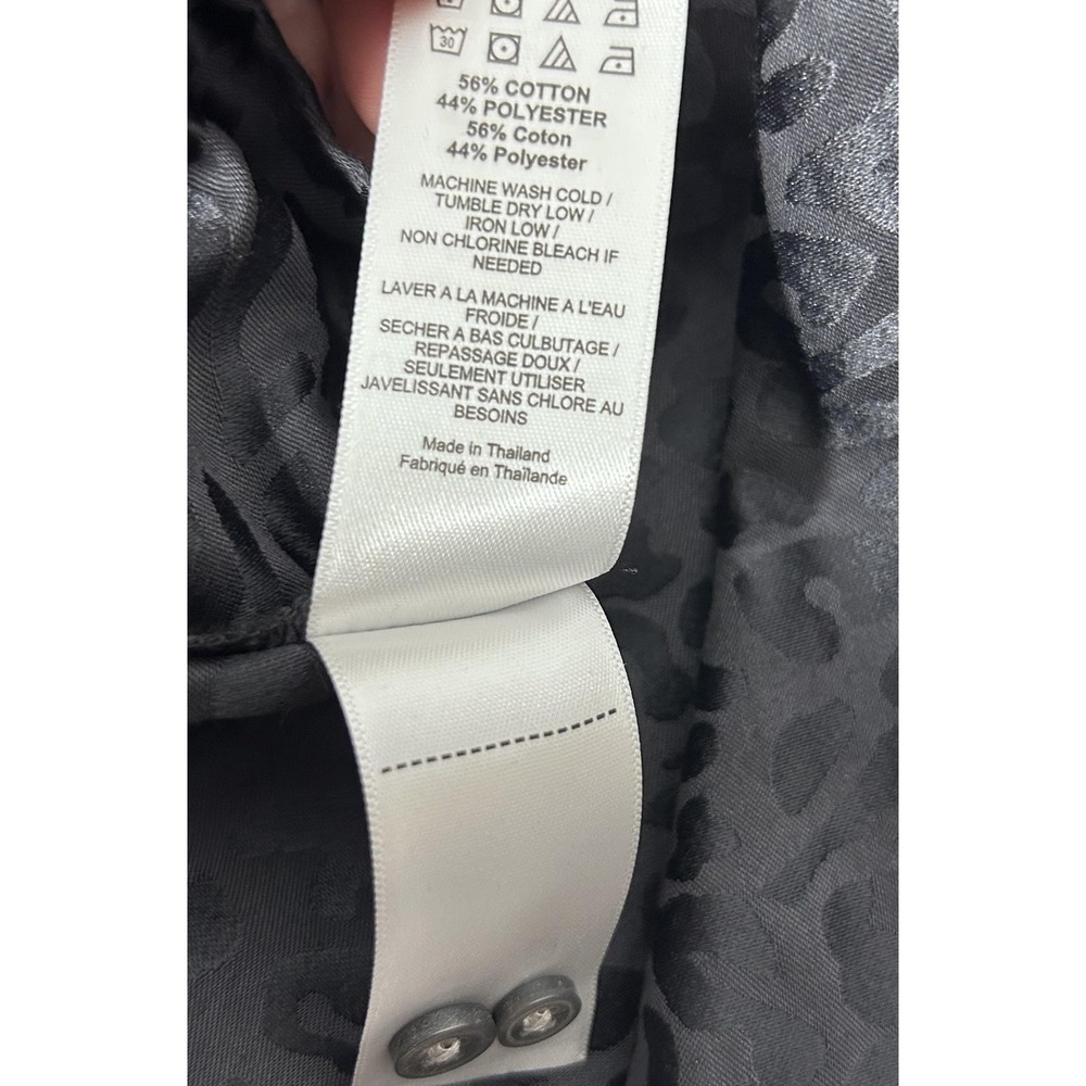 UNTUCKit Anna Shirt Dress Womens 6 Black Jacquard Animal Belted Long Sleeve - Picture 8 of 8